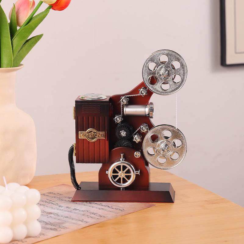 Creative Retro Wind-up Music Box for Home & Shop Decor, Photography Props