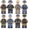 WW2 6PCS Toy Soldier Minifigures American German British Army French Army Battle World War 2 Building Block Toy Military Set