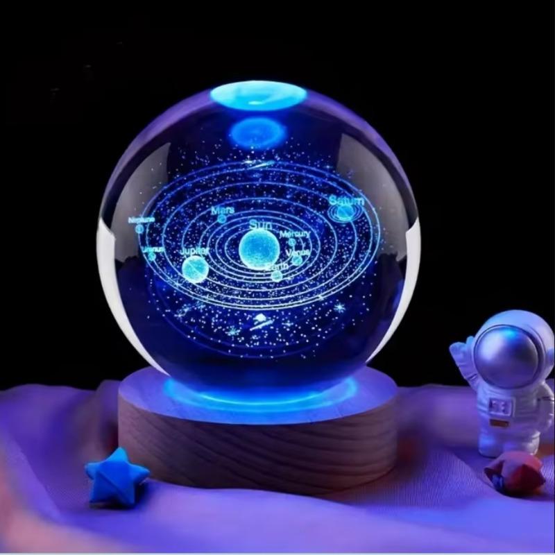 6 см 3D хрустальный шар хрустальная планета гравированная лазером солнечная система астрономический глобус подарок на день рождения стеклянный шар сфера украшение для дома