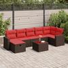 VidaXL Garden Lounge Set 8 Pcs with Brown Cushions Wicker 3325420