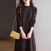 Semi-turtleneck Knitted Dress for Women's Autumn and Winter with Coat Inner Fit Sweater Medium and Long Bottom Skirt