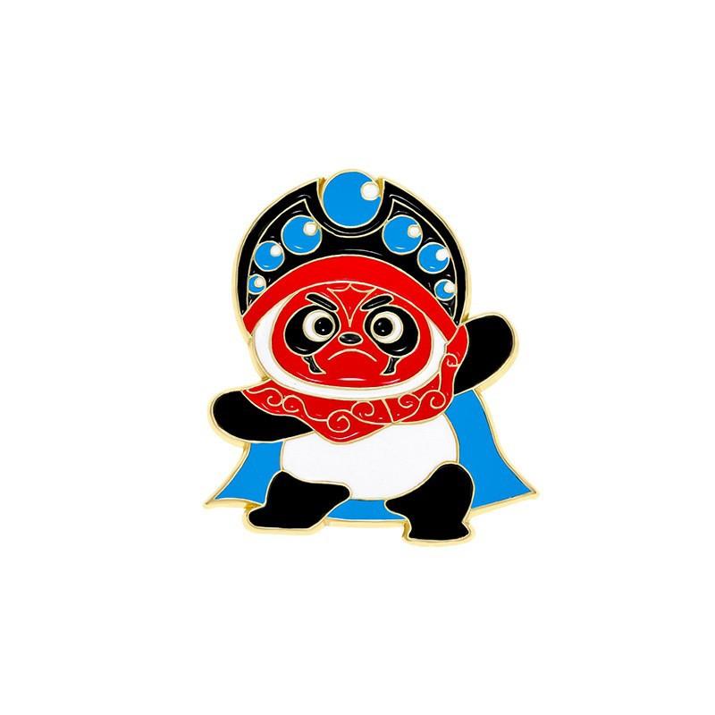 Zinc Alloy Enamel Dropping Brooch, Cute Cartoon Lucky Panda Snake Pattern 2025 Year of the Snake, New Year Festival Decorative Lapel Pin Badge