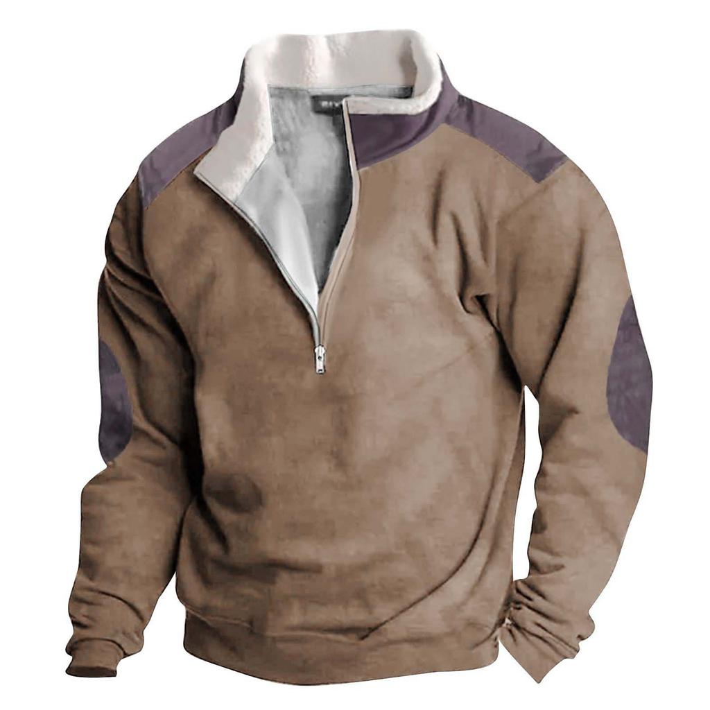 Spring And Men's Standing Collar Sweatshirt Is Outdoor Casual Sweaters Tops