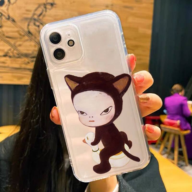 Чехол для телефона Yoshitomo Nara для iPhone 11 12 13 14 Mini Pro Max XR X XS TPU прозрачный чехол для 8 7 6 Plus SE 2020
