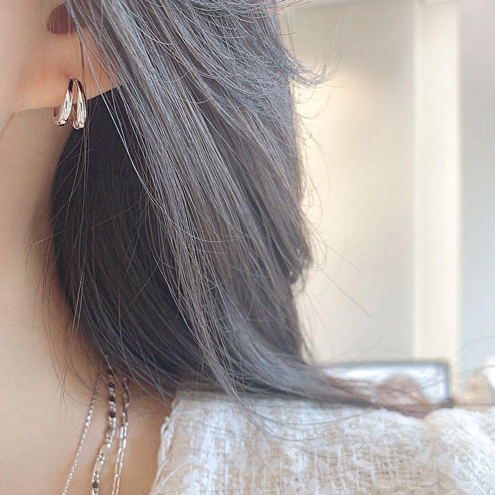 14K G.F.. Newdy Простые серьги-кольца с одним касанием Ea1926