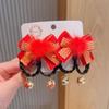 2pcs Flower Tassel Children Bow Hairpin Chinese Style Hanfu Side Clip Wig Braid Hairpin  Girls