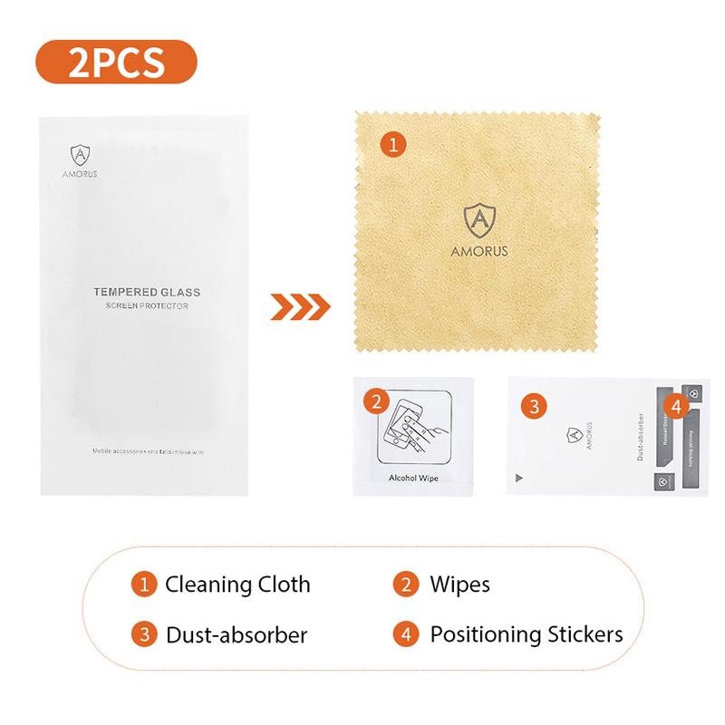 AMORUS 2 шт. Для Xiaomi Redmi Note 12S 4G Защитная пленка для экрана с шелкографией Полное покрытие HD Закаленное стекло