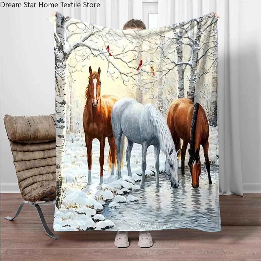 Cartoon Animal Wolf Flannel Throw Blanket Home Sofa Lunch Break Blankets for Bed Children Student Blanket Nap Cover Kids Gift