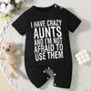 Infant Baby Boy Funny Slogan Print Short Sleeve Cotton Romper