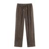 European and American style, new women's clothing, loose zipper jacket jacket 3-color elastic waist wide faded trousers