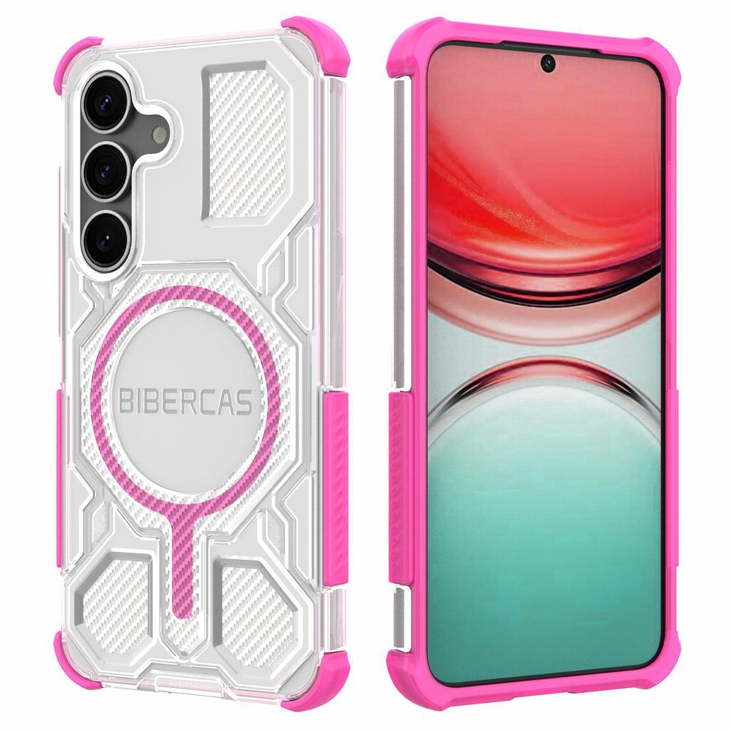 BIBERCAS J-16 Transparent Series For Samsung Galaxy S25+ Case Compatible with MagSafe TPU+PC Phone Cover