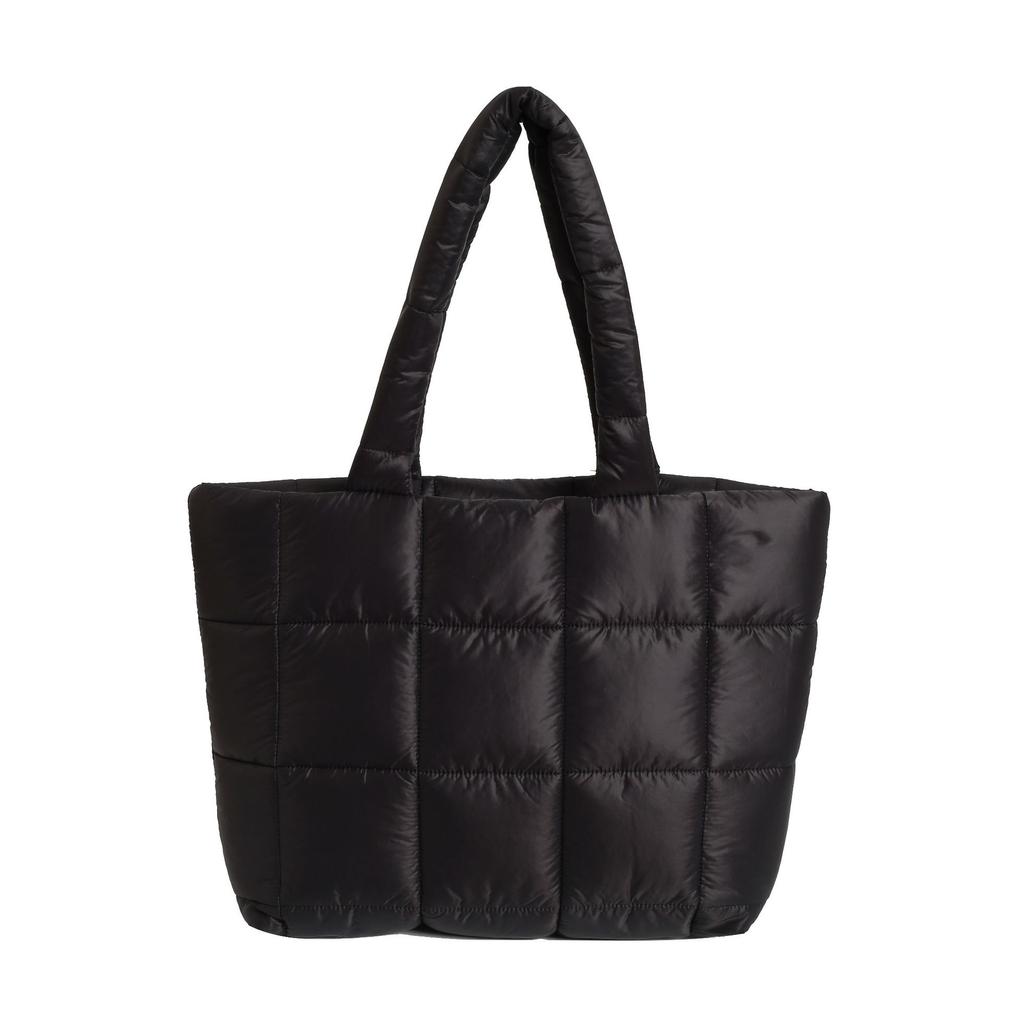 Simple Cotton Clothes Down Bag 2025 New Sewing Line Plaid Bag Fashionable Plain Board Large Capacity Tote Shoulder Bag