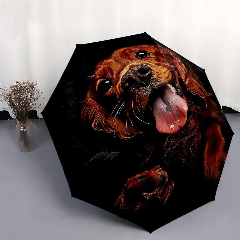 Dog, Portrait- Automatic Umbrella, Four Seasons Portable Folding Umbrella, Suitable for Men and Women, Travel, Daily Compact Umbrella, Outdo