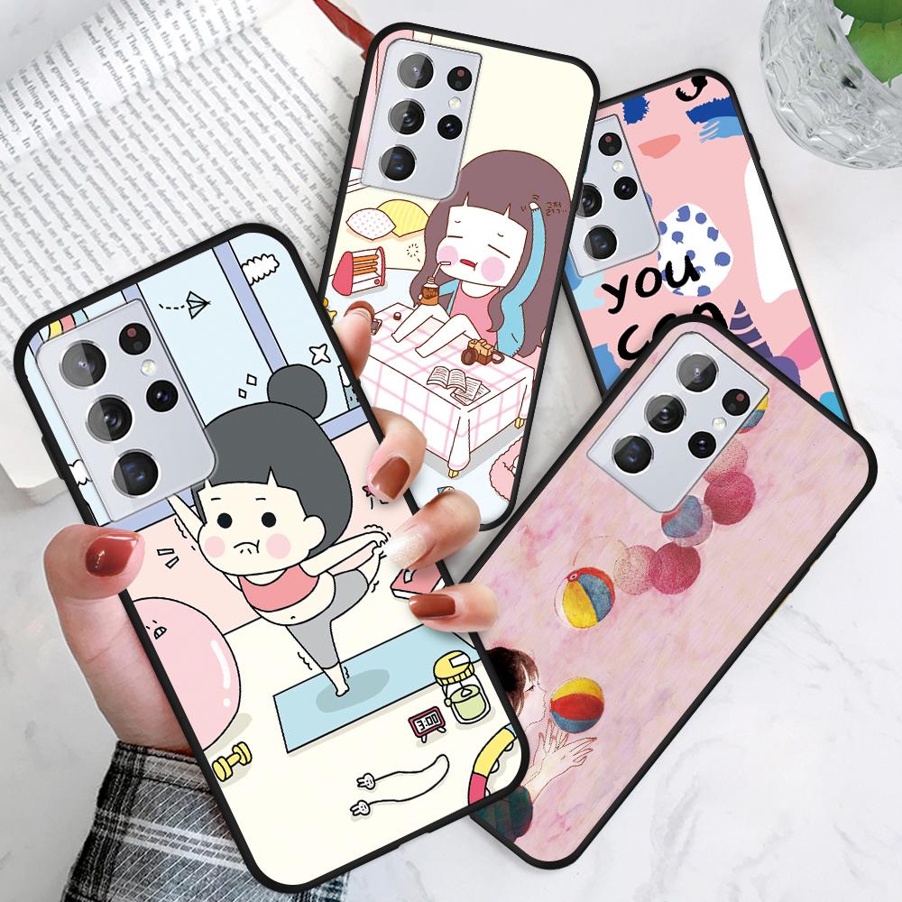 Чехол для телефона с милой мультяшной спортивной девушкой и комиксами