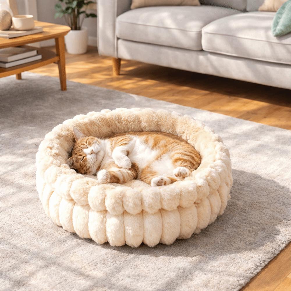 Warm Cat Sofa Bed Round Pet Sleeping Basket Dog Sleeping Mat Dog Kennel  for Cats and Dogs