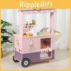 Wooden Cream Ice Cart Toy Playset With Cash Register For Kids Creative Play