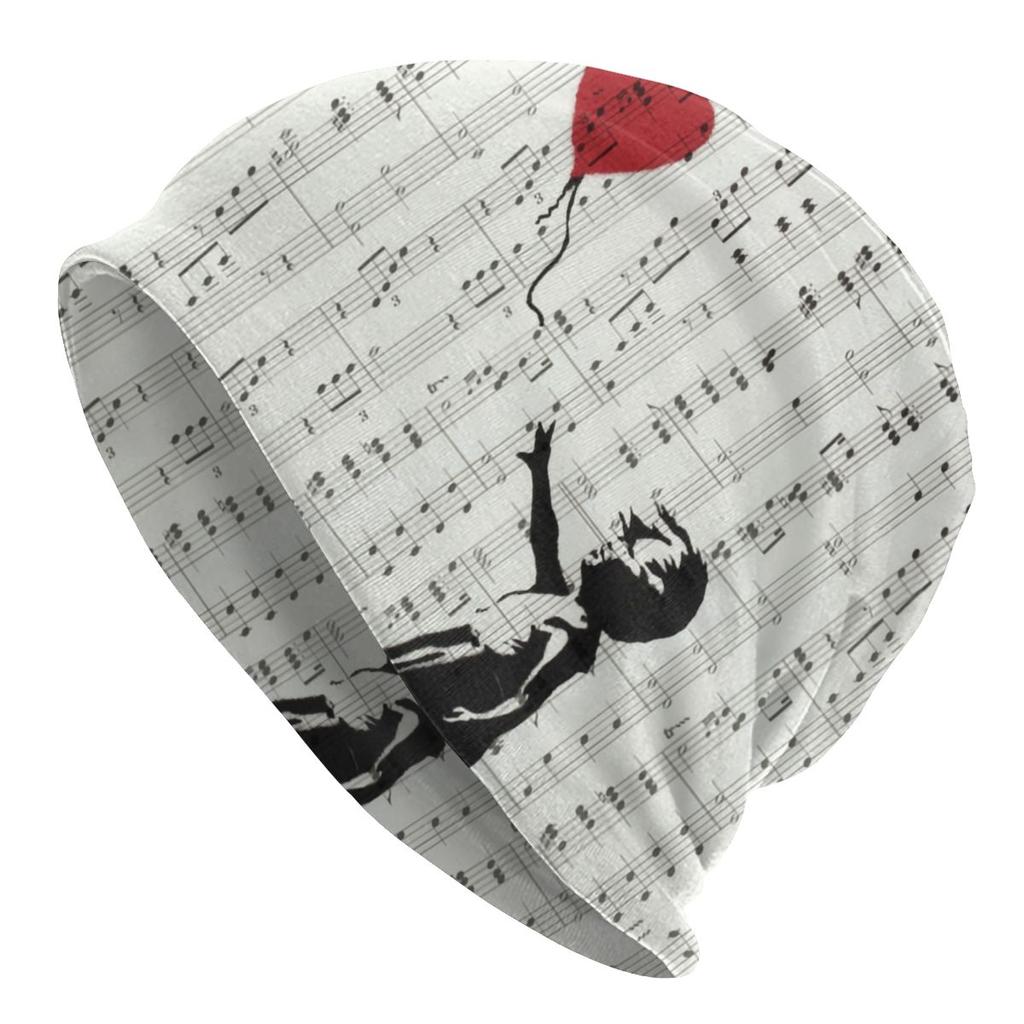 Banksy Art Graffiti Girl Heart Balloon Slouchy Beanie Unisex Women Hip Hop Winter Warm Skullies Beanies Hats Adult Knit Bonnet Cap