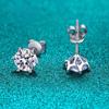 Certified 2ct D Color Moissanite Studs Earrings for Women White Gold S925 Sterling Silver Brilliant Lab Diamond Earring