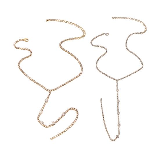 Женское ожерелье со стразами, ожерелье с кисточками, изысканное колье из нержавеющей стали, украшение на длинную шею и грудь