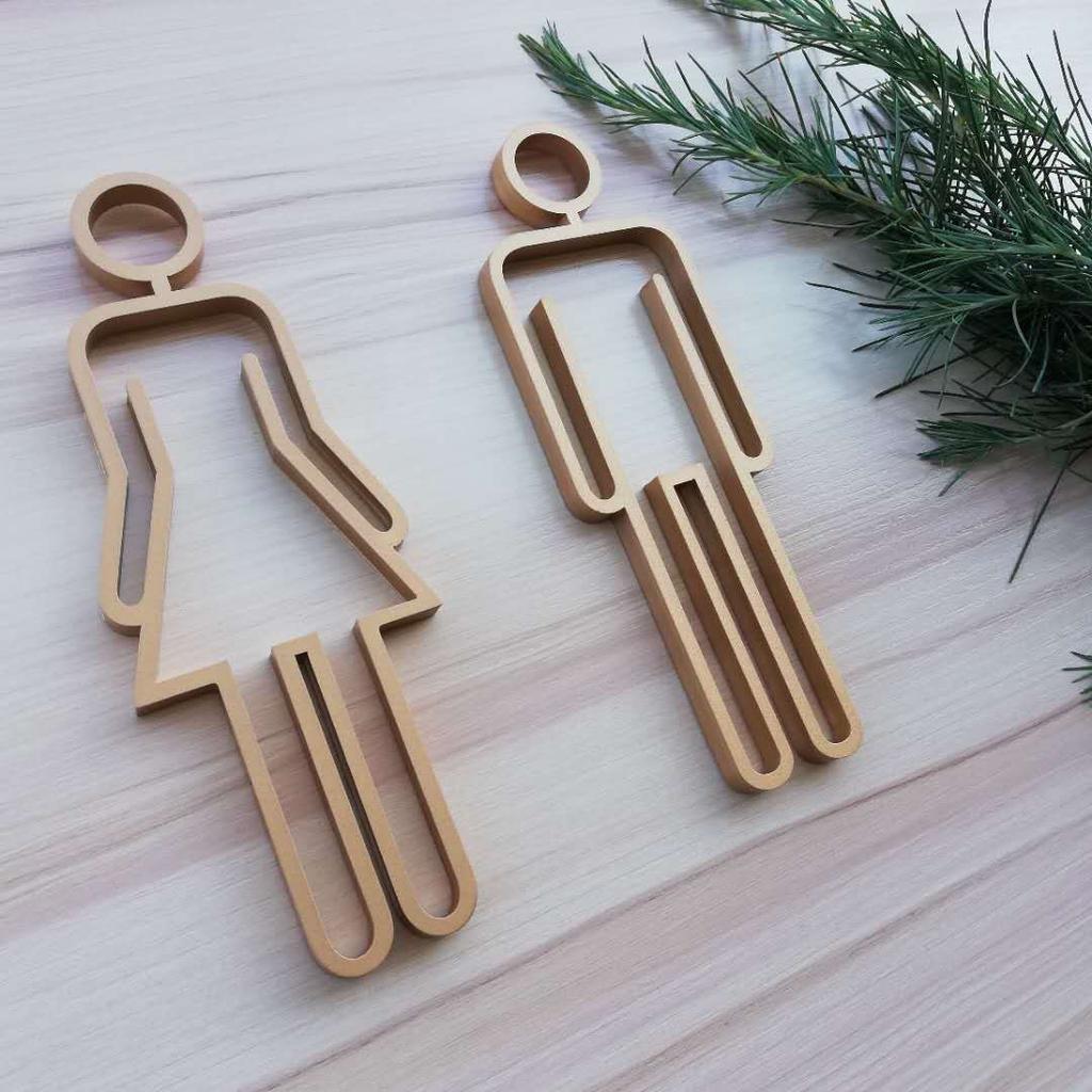 Door Sign for Hotel,Office,Home Creative Restroom Sign Toilet Symbol WC Plaque Bathroom Signage