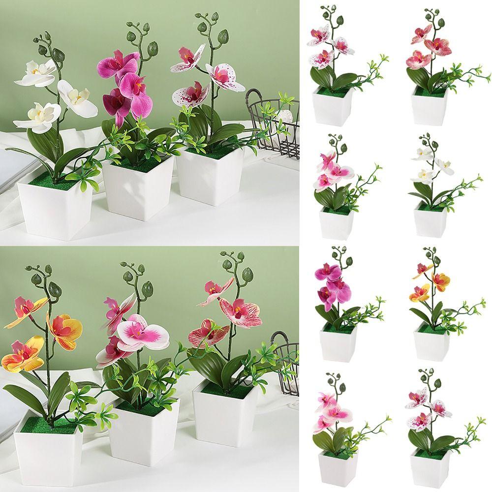Многоцветная орхидея-бабочка искусственный цветок искусственное растение в горшке украшение для дома офиса
