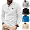 Autumn/Winter New Arrival Men's Polo Shirt with Collar - Solid Colour Long-Sleeved Sports Top