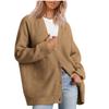 Women’s Casual Solid Knitted Cardigan Sweater V-neck Long Sleeve Button Down Warm Sweater for Lady Soft Comfortable Warm Simple Sweater