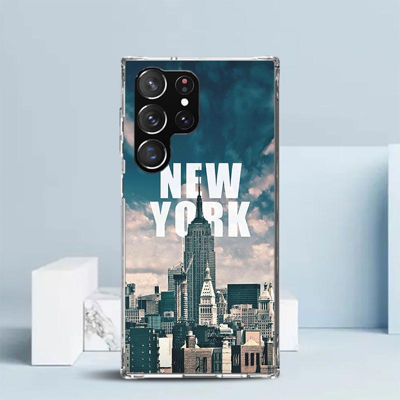 NYC New York City Phone Case For Samsung Galaxy S24 S25 Edge S26 Ultra S22 S23 Plus S21 + S20 FE Soft TPU Back Cover Galaxy S22