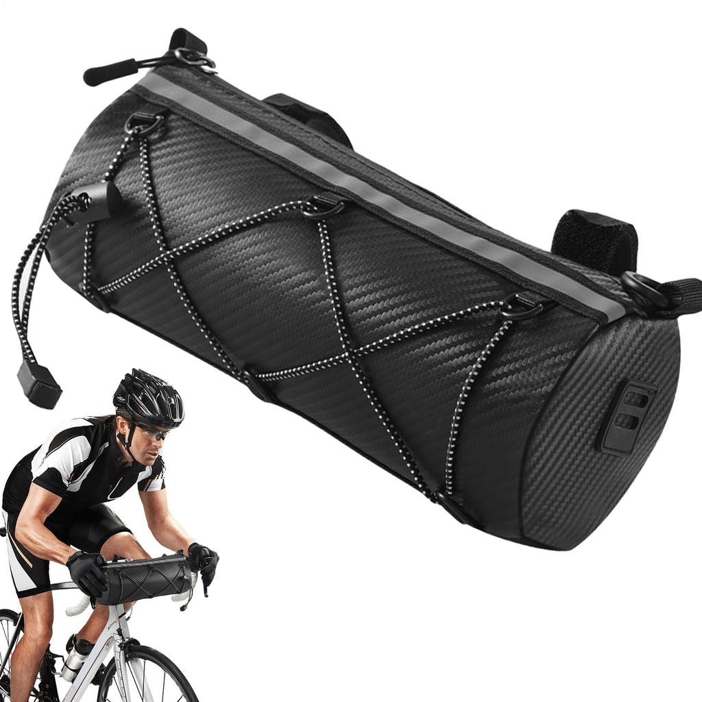 Bicycle Handlebar Bag-3L Waterproof Front Basket with Phone Mount Holder | Reflective Strap System,