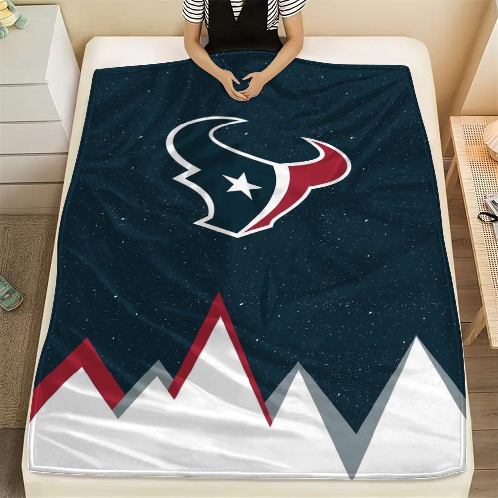 Houston Texans Print Flannel Blanket, High quality Comfortable for All Seasons, Home Decor, Warmth and Comfort, Perfect for Christmas Gifts