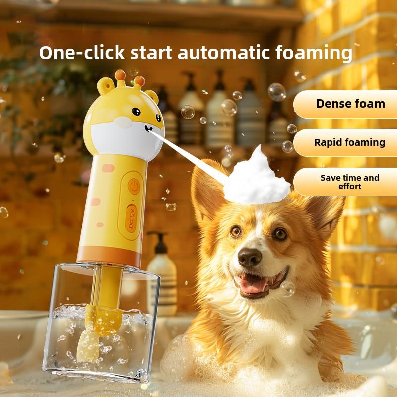 Pet Dog Bath Aerator Cat Shower Gel Foaming Machine Electric Foaming Machine Cute Deer Bubble Machine