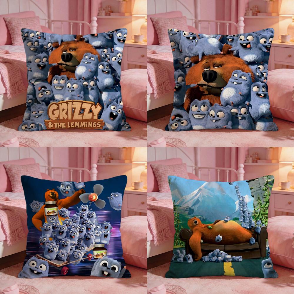GGrizzy the Lemmingss Cushion Cover Premium Comfort Reversible Pillow Cove Two in One Design for Any Room Car Interior