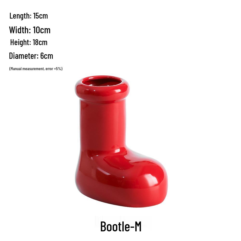 Китайская красная керамическая ваза середины века - Новогоднее специальное украшение для гостиной или свадебные композиции из шелковых цветов