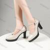 Туфли-лодочки на платформе с ремешком на щиколотке для женщин 2025 Весна Новый дизайн Удобная кожаная обувь Женская Обувь на супервысоком каблуке Платье Одинарная обувь