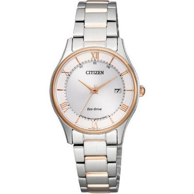 ES0002-57A ( Часы CITIZEN COLLECTION Eco-Drive радиоуправляемые тонкие комбинированные парные часы розовое золото женские)