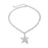 OT Buckle Chunky Chain Necklace Gold Color Clavicle Chain New Pentagram Pendant Necklace  Jewelry