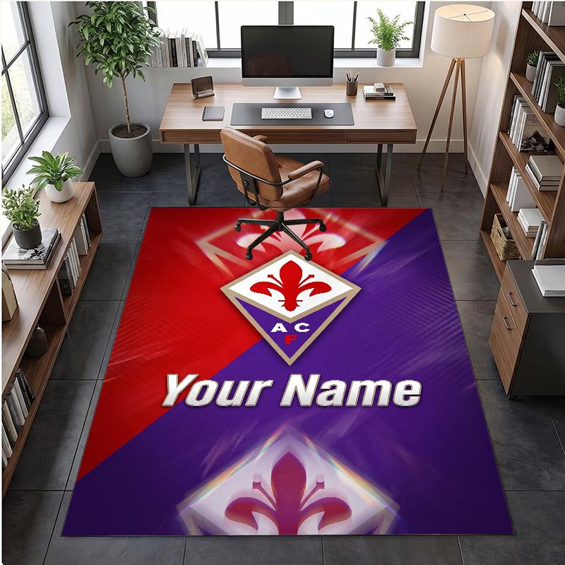 Crystal Velvet Rug Fiorentina FC Print Custom Name Text Floor Mat Home Decor