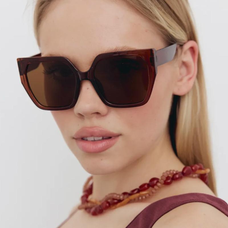 Protective Glasses 2pcs Large Frame Polygon Sunglasses Fashion Simple Design Sun Glasses Popular Shades Multi Color Lens Eyewear