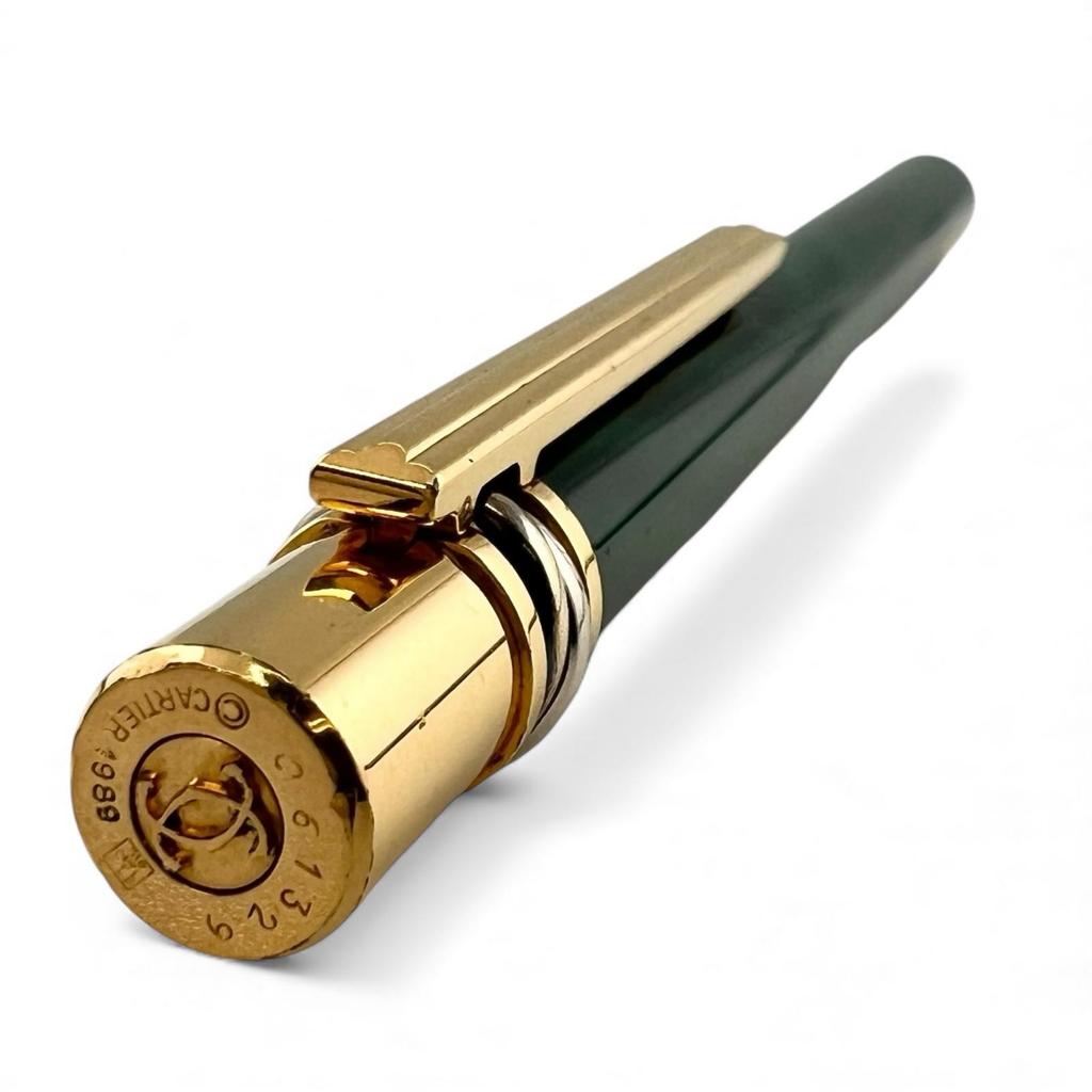 Очень хорошая шариковая ручка Cartier Trinity 89s Малахит мужская Б/у