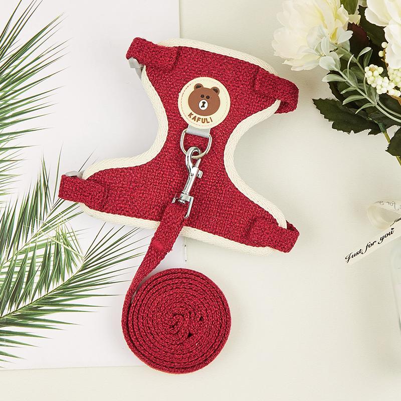 Новейший милый комплект шлейки и поводка для кролика, аксессуары для домашних животных, жилет, шлейки, поводки для кроликов для прогулок на открытом воздухе, товары для домашних животных