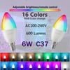 1-10 шт. RGB E14 Свеча Светодиодная Лампа 24 Ключа Пульт Дистанционного Управления Диммируемая 6 Вт AC220В 110В Цветная Смена для Спальни Гостиной Лампы