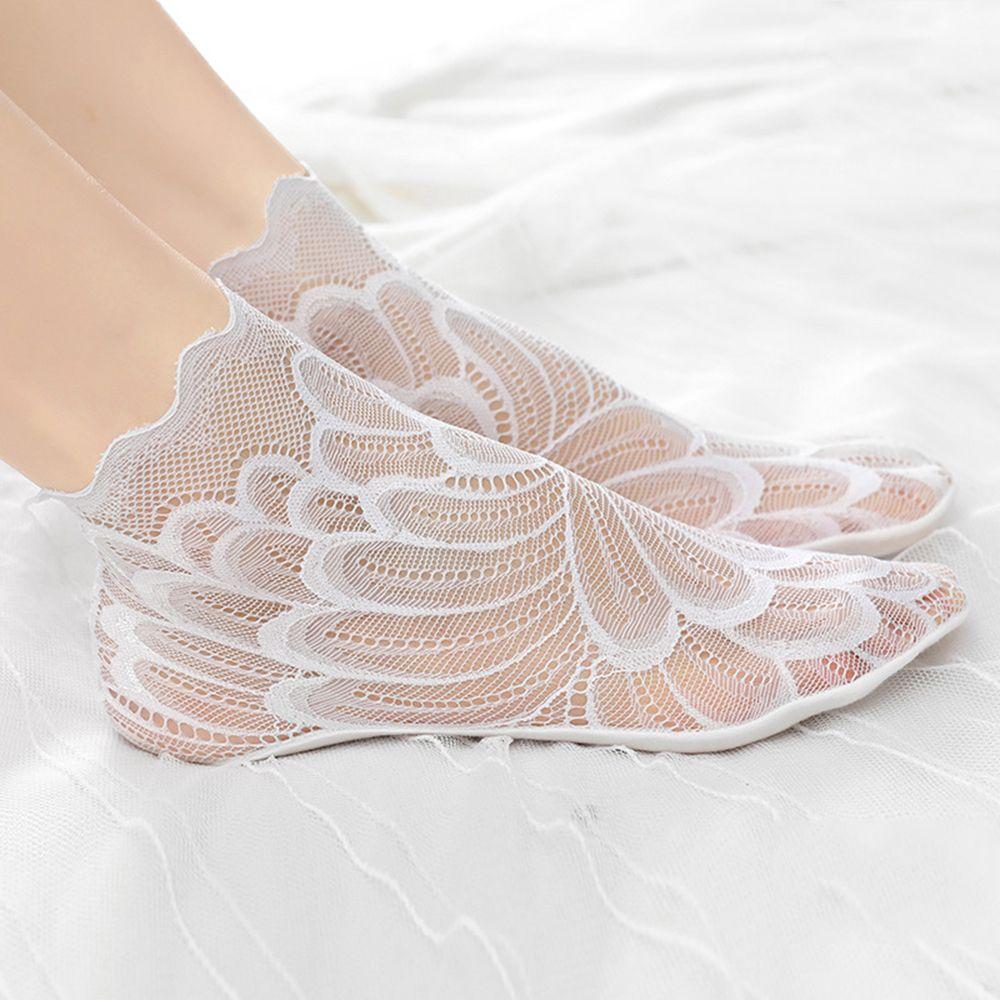 Fashion Anti skid Liner Summer Lace peacock Cotton Hosiery Ankle Socks Low Cut