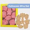 8 Pcs/Set Halloween Biscuit Mold 3D Skeleton Mummy Castle Pattern Food-grade PP Sweet Pastry Biscuit Molds Home Kitchen Cake Baking Mold Tool