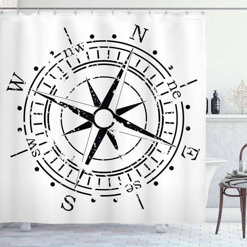 Черно-белая шторка для душа туманные высокие деревья лесной массив природный ландшафт ткань украшение для ванной шторка для душа с крючком