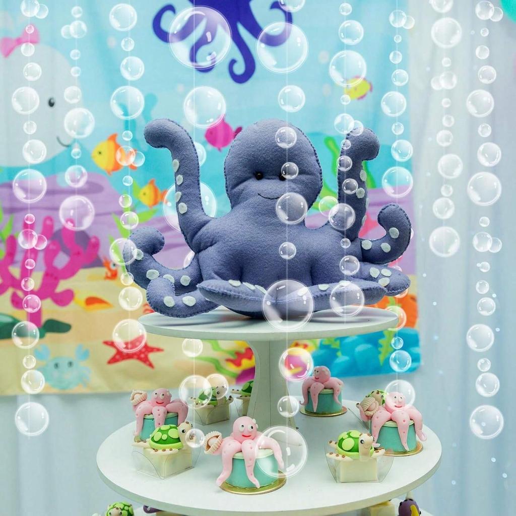 1 шт. Декор Подводный мир Украшения для вечеринки Прозрачные гирлянды из пузырей Украшение на день рождения Баннер для дня рождения Подвесной стример Пляжный баннер Подводный фон Океан