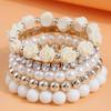 5pcs Bohemian Flower Bead Bracelets For Women New Boho Crystal Charm Multilayered Bracelets Bangles Female Vintage Jewelry Gifts