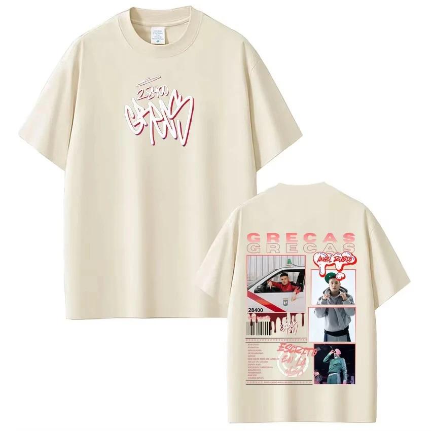 Rapper Grecas Tour 2026 Album Print T-shirts Men Women Fashion Hip Hop T-shirt Casual Short Sleeve Cotton Tee Shirt Streetwear