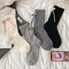 Ladies Autumn and Winter New Style Bow Wool Boneless Medium Tube Pile Cotton Socks