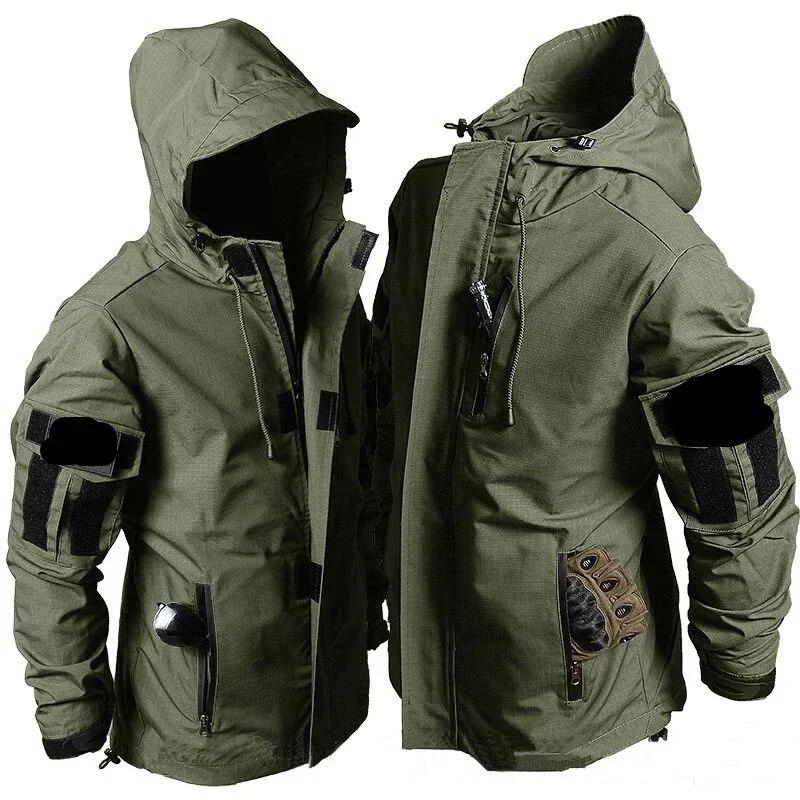 Тактические водонепроницаемые комплекты, мужские куртки с капюшоном и несколькими карманами, износостойкие дышащие брюки-карго, уличные костюмы