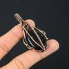 Amazing Black Onyx Gemstone Handmade Pure Copper Wire Wrapped Jewelry Pendant